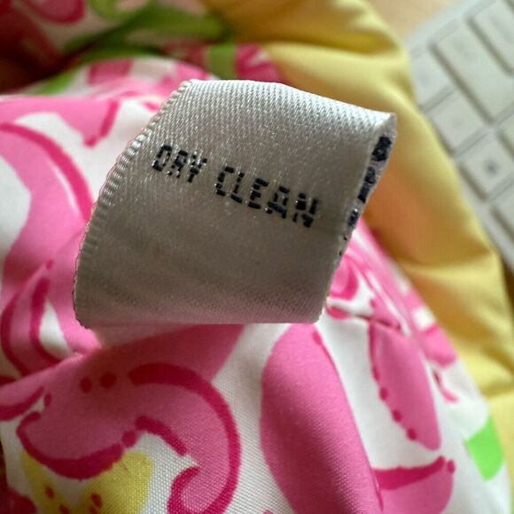 Lilly Pulitzer Goose Down Puffer Vest Yellow XS Floral - Picture 6 of 7